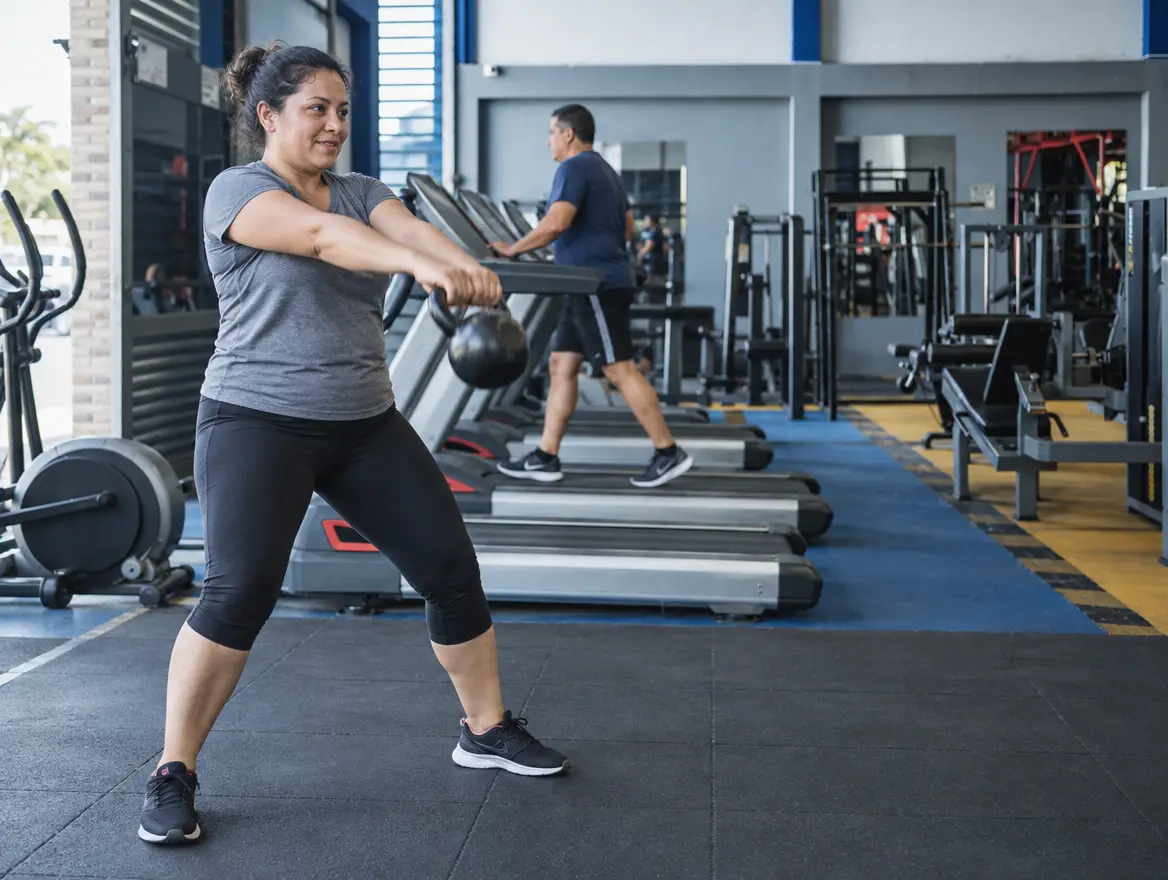 Persona entrenando para bajar de peso y quemar grasa
